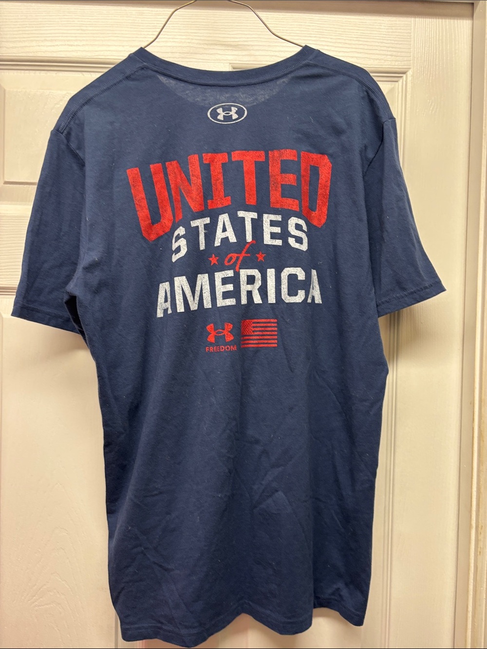 Under Armour Navy Patriotic United States of America Short Sleeve Tee Large